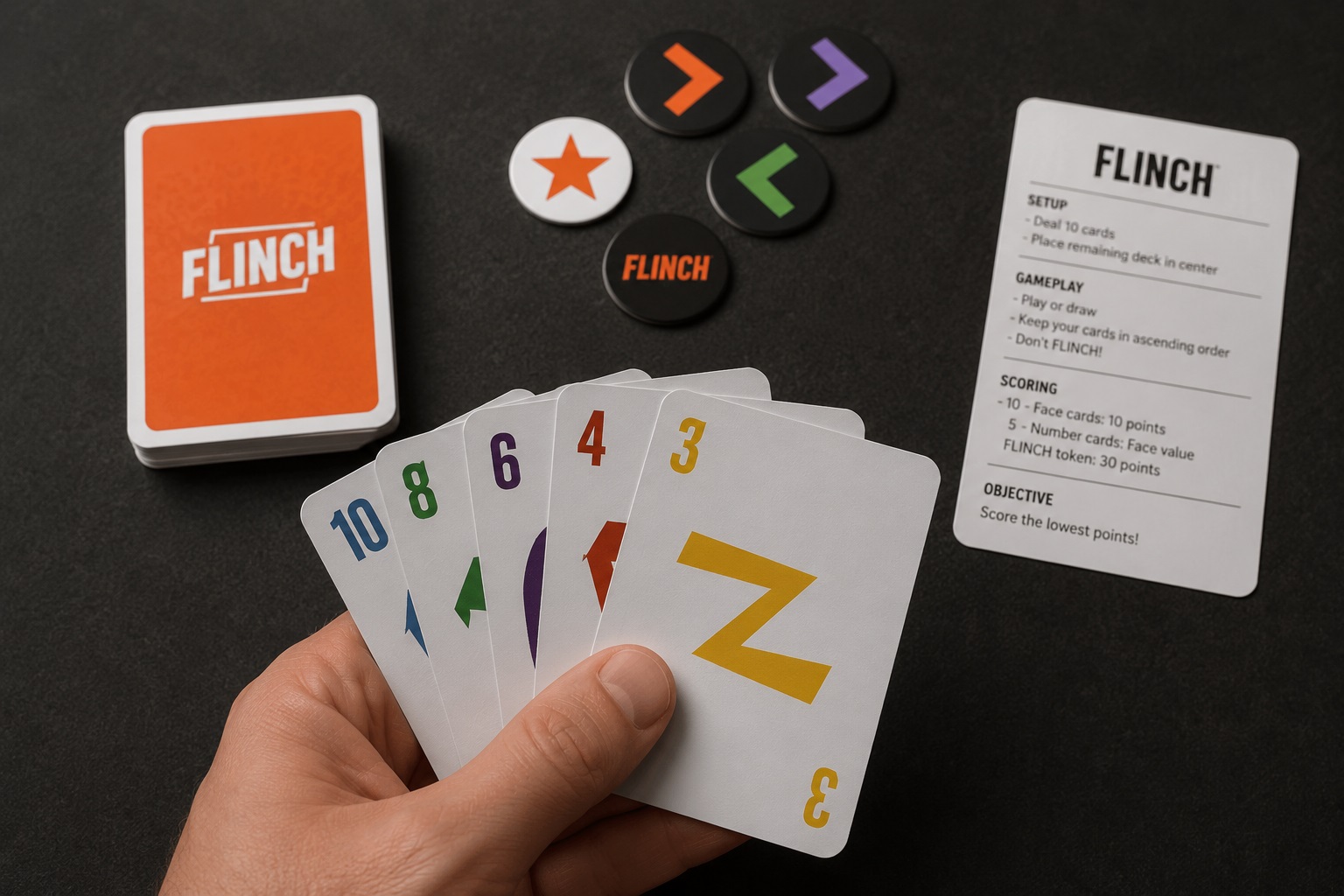 Flinch card game in play