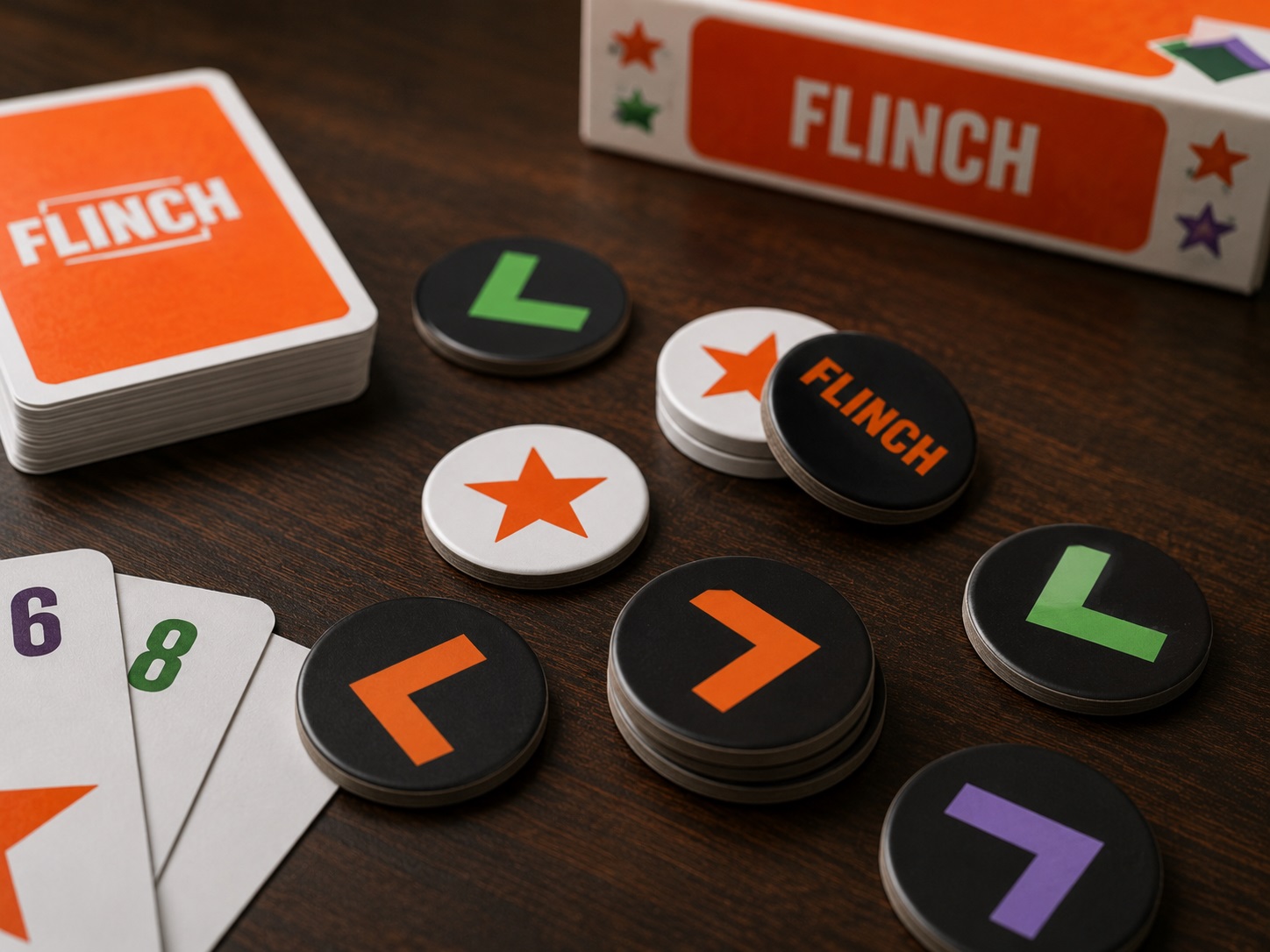 Flinch game setup and tokens